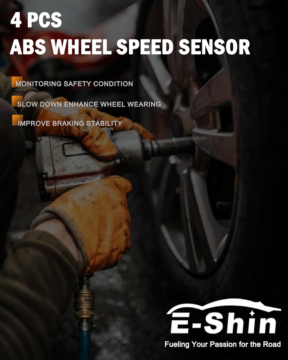 ABS Wheel Speed Sensor Front Rear Left Right Compatible with 2007-2014 Chevy Avalanche 2007-2013 Suburban 1500 Tahoe GMC Yukon Yukon XL 1500 Cadillac Escalade Replace# 15229012 15121067