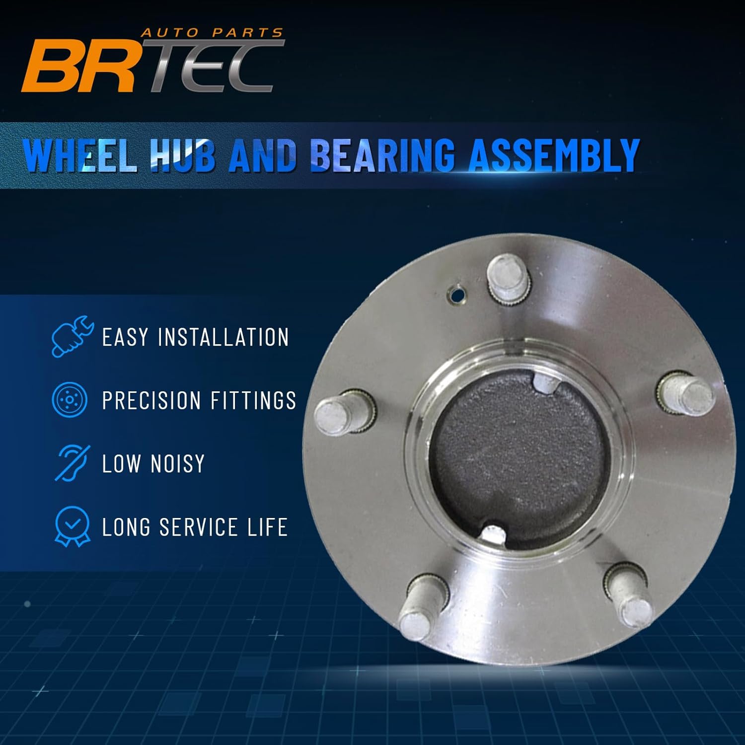 512265 Rear Left/Right Wheel Hub Bearing Assembly for Hyundai Sonata 2006-2010, for Kia Magentis 2006-2010/Optima 2006-2010 5 Lugs w/ABS