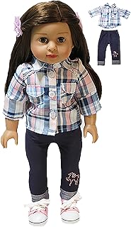 Pink Pony Plaid Oufit 2pc for 18-Inch Dolls | Premium Quality & Trendy Design | Dolls Clothes