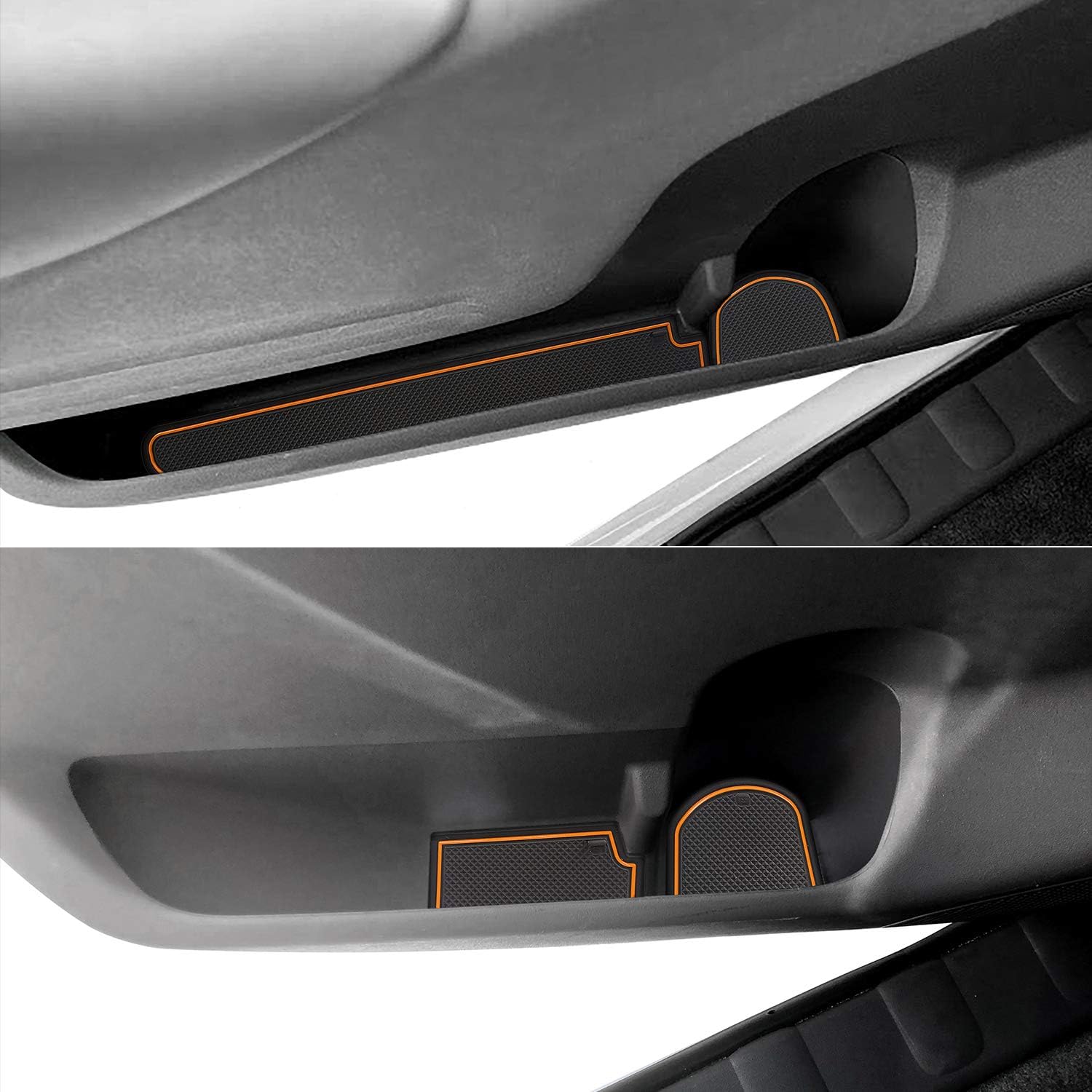 auovo Anti Dust Mats for Frontier Crew Cab 2005-2020 for Xterra Accessories 2005-2015 Custom Fit Door Pocket Liners Cup Holder Pads Console Mats(24pcs/Set) (Orange)