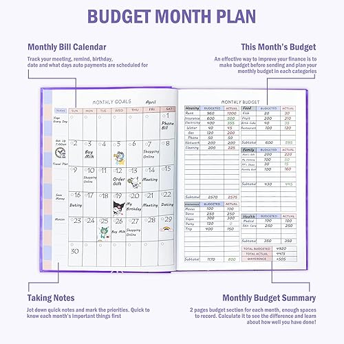 Miniatura 9 de Planificador de presupuesto, libro de cuentas mensuales y rastreador de facturas, organizador financiero sin fecha, cuaderno de seguimiento de