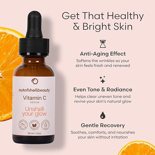Miniatura 4 de Outofshell Beauty - Suero de vitamina C para la cara, 4 en 1 con retinol real, ácido hialurónico, niacinamida, iluminador, unifica el tono de la