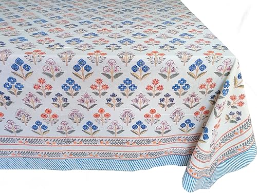 Miniatura 7 de ATOSII - Mantel cuadrado de 100% algodón, Flora Bloom, otoñal, bohemio, estampado floral hecho a mano, para el hogar, cocina, comedor, fiestas,