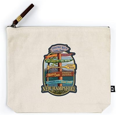 Lantern Press Franconia Notch, New Hampshire, Destination Sign, Contour (100% Cotton Canvas Travel Accessory Go Bag)