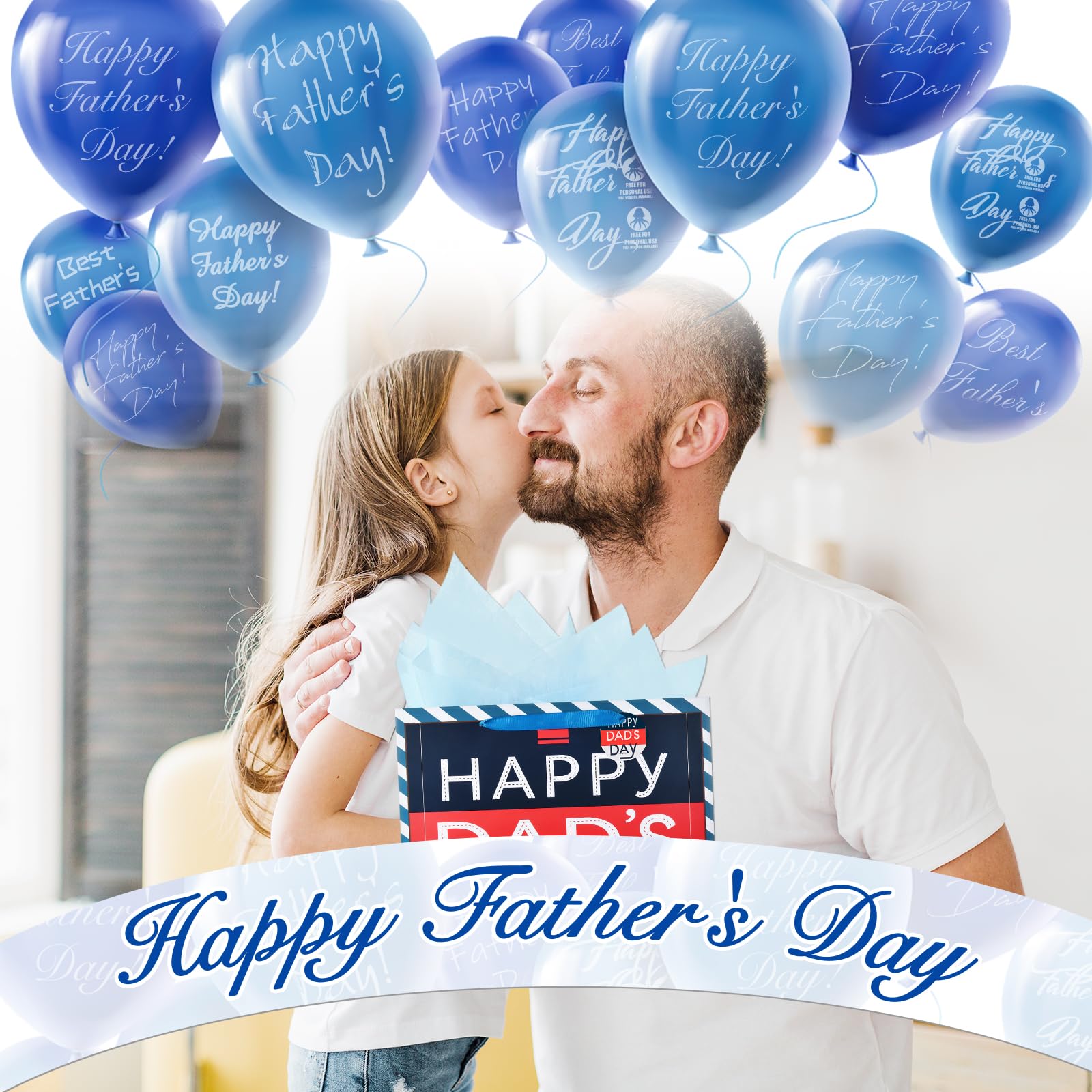 Hohomark Fathers Birthday Gift Bag For Dad From Daughter Son,13inch