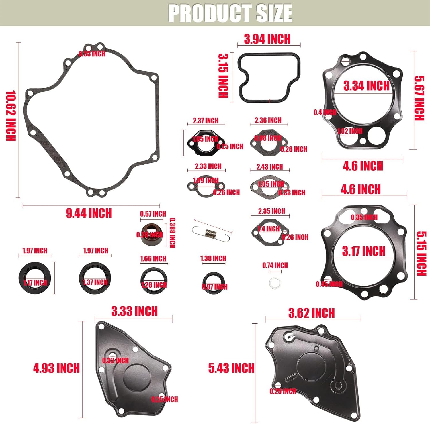 DRIVE UP Golf Cart 290cc/350cc Engine Gasket Kit and Seal for Club Car DS and Precedent Gas Golf Cart, 1992-2015 Kawasaki FE350/FE290 Engine Rebuild Kit