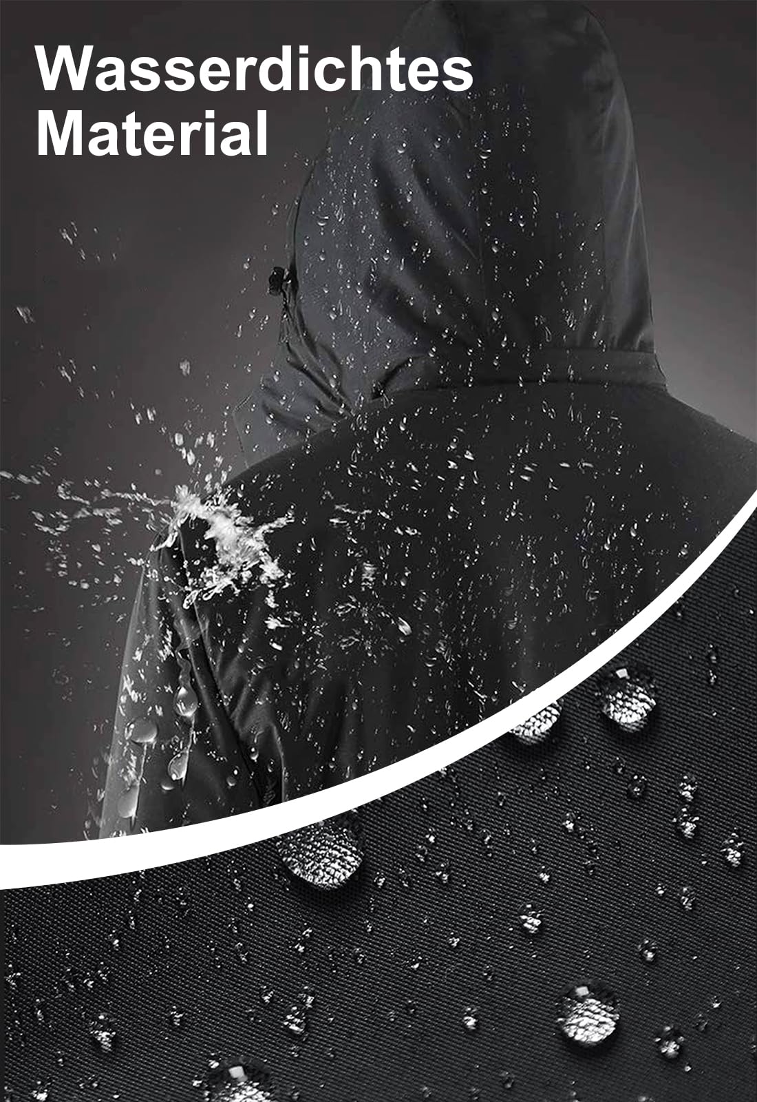 Damen Wasserdichte Faltbar Regenjacke mit Kapuze Reflektierende Fahrradjacke für die Nacht Leicht Wasserdicht Windbreaker Jacke