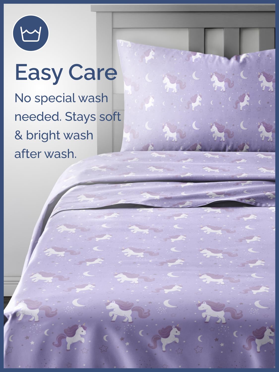 CGK Linens Parure de lit 4 pièces pour enfants, garçons, filles, adolescents, tout-petits, poches profondes, faciles à installer, draps respirants, de qualité hôtelière, lavable en machine, sans plis,