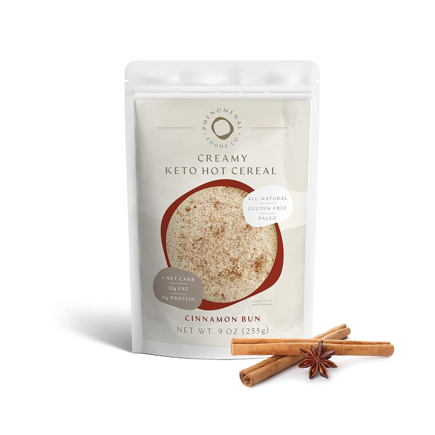 Creamy Keto Hot Cereal® Cinnamon Bun by Phenomenal Foods Co