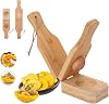 Banana Smasher Maker,Wooden Tostones Plantain Press with Handle,majador de Platanos,with Handle Plantain Masher Kitchen Tool for Fried Plantains Chips and Tostones