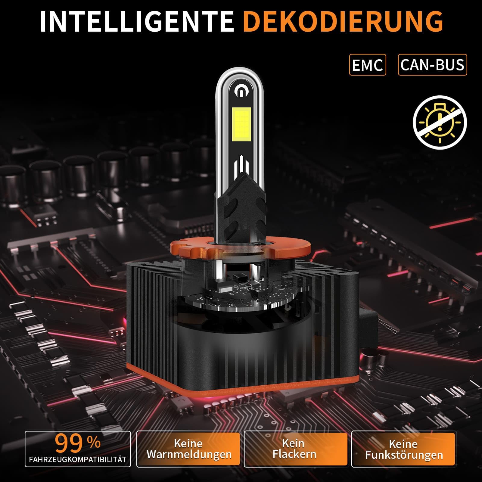 D1S Xenon Brenner 12V 60W 6000K Weiß–D1S Scheinwerferlampe als OEM Ersatz für Abblendlicht und Fernlicht–Plug & Play, kein Flackern, keine Fehlermeldung–2 Stück