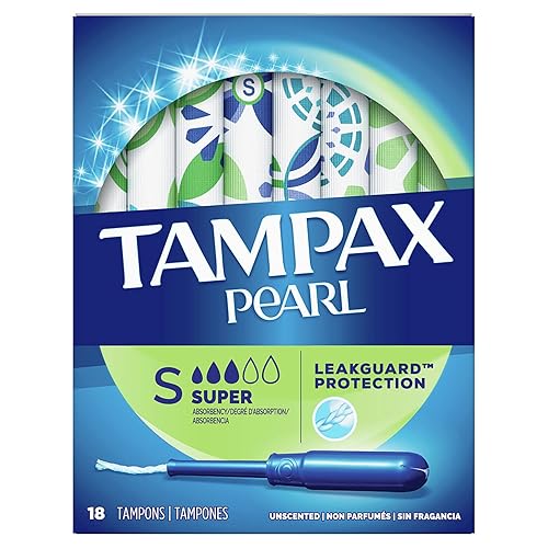 Tampax Pearl Super Plastic Tampons, 18 Count (Unscented)
