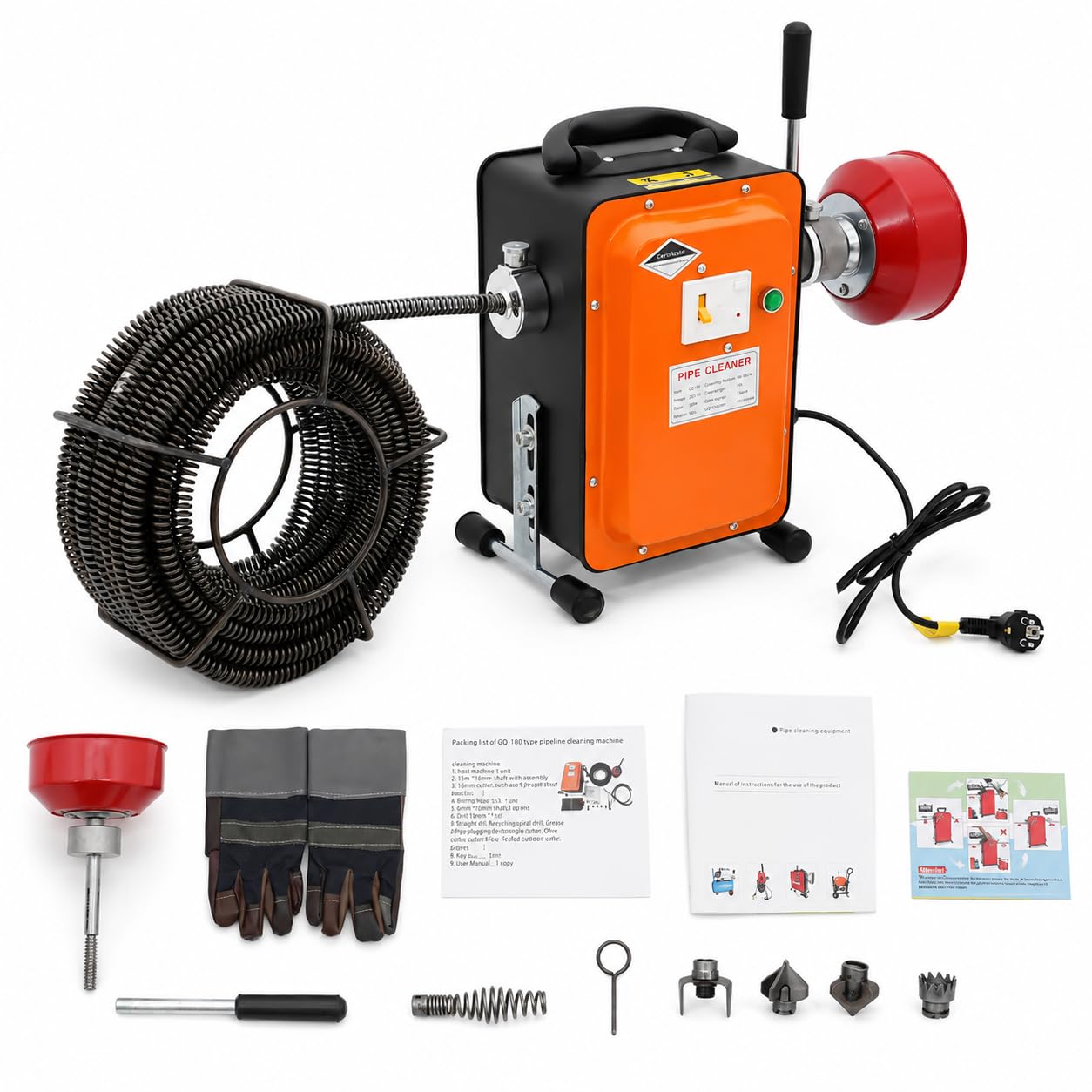 Rohrreinigungsspirale 750W Maschine 20m für Abfluss Kanal Reinigung