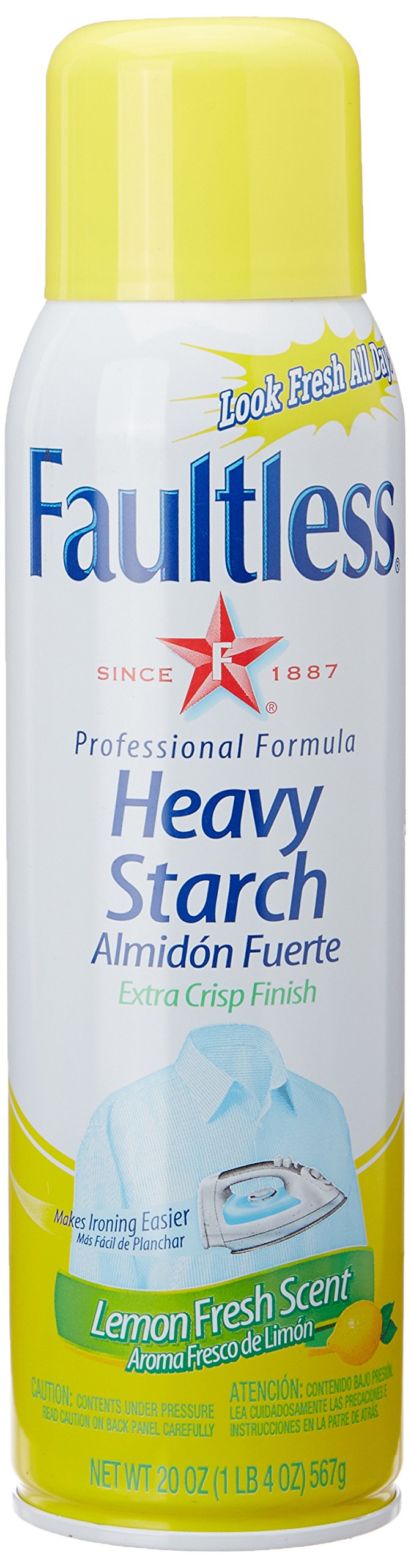 Lemon Fresh Ironing Spray Starch 567g, Gives Stiff and Crisp Finish, Wrinkle-Free, Dry Cleaner Results at Home, Odor-Neutralizing, Easy Iron Aid, Imported from USA