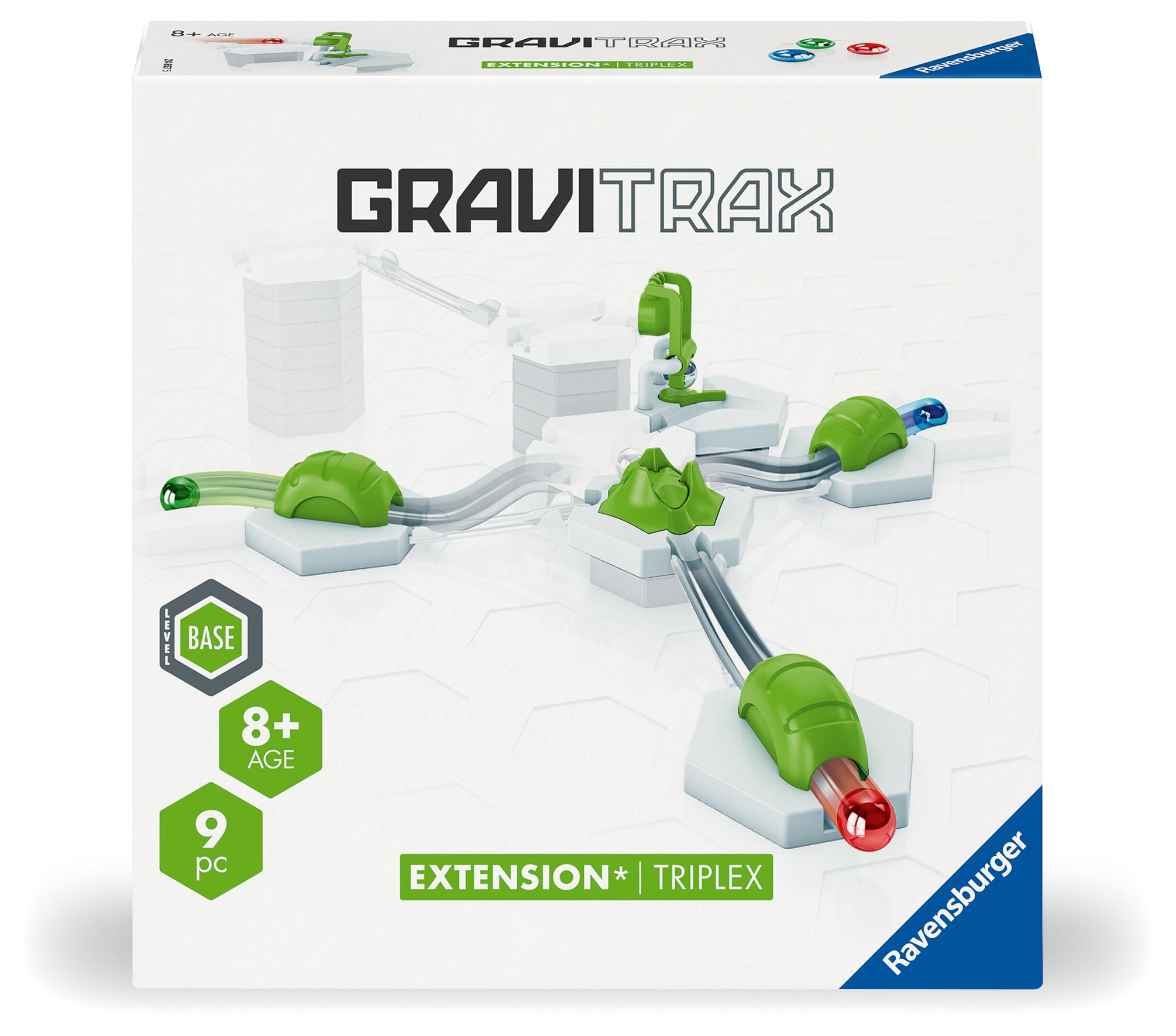 Ravensburger - GraviTrax - 9-częściowy zestaw rozszerzeń Triplex - Circuit de Balls - Od 8 lat - Wersja francuska - 24857