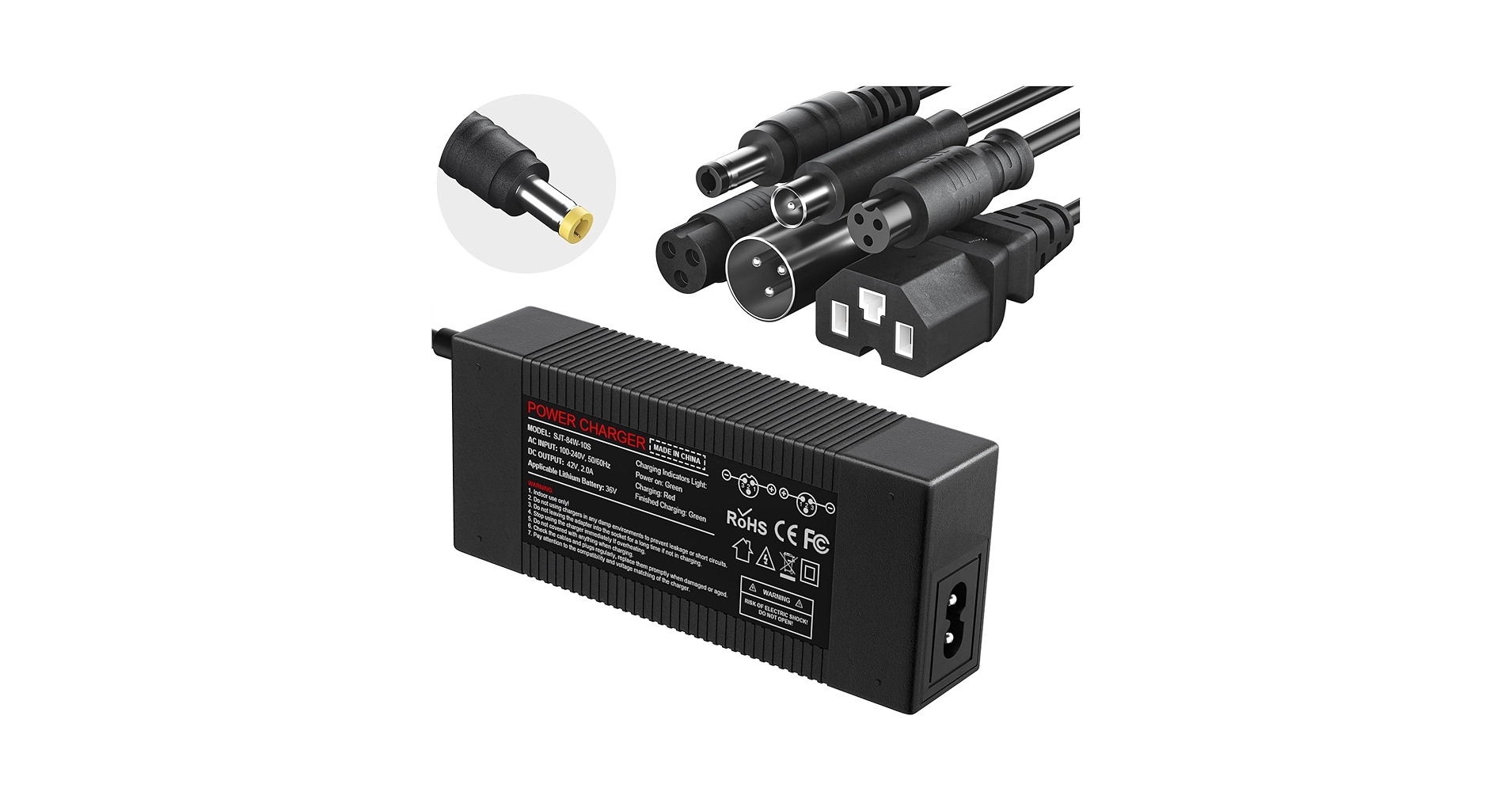 Amazon.com: 42V 2A Fast Battery Charger with 7 Plugs