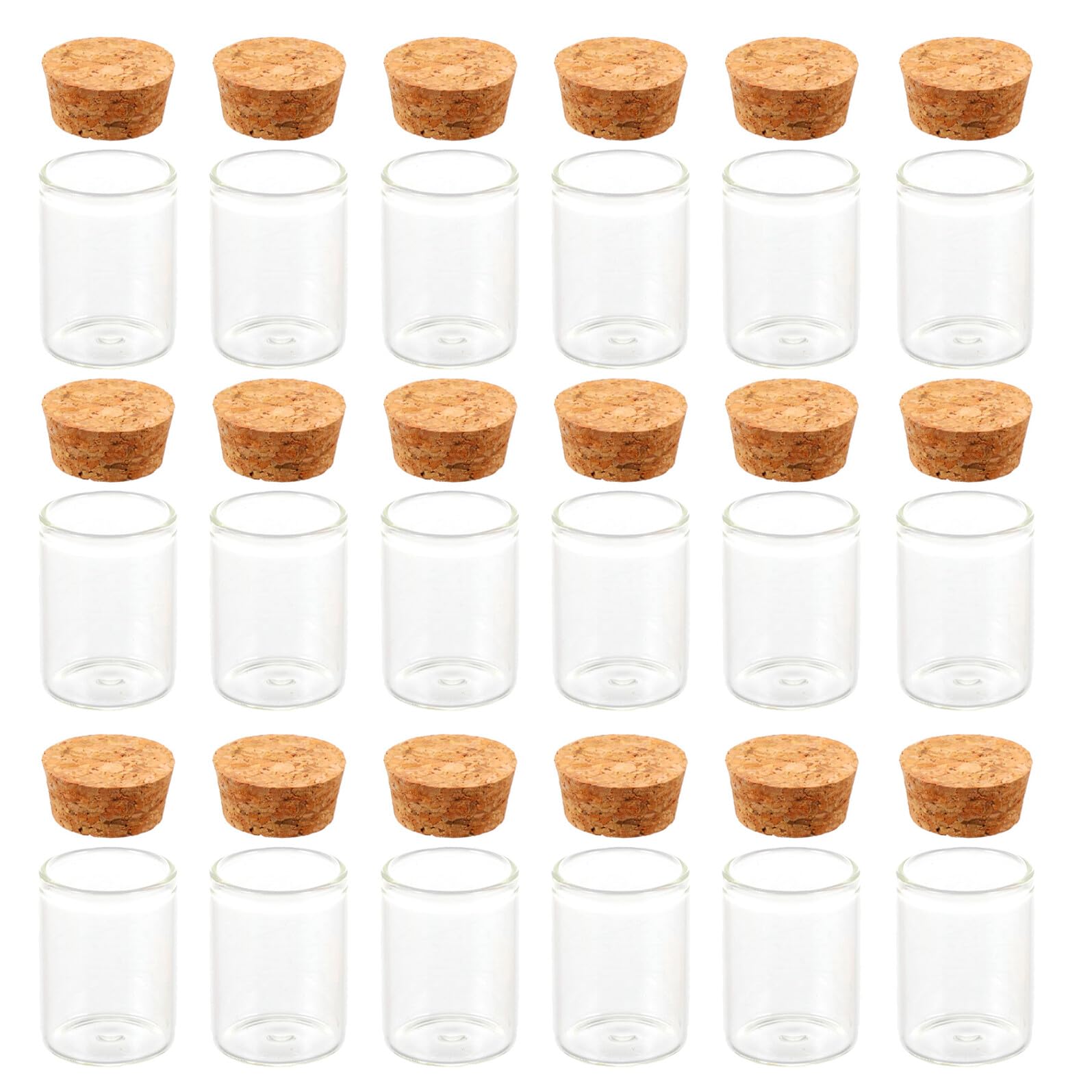 GALPADA 48 Mini Bottiglie di Vetro con Tappo di Sughero 15ml, Design a Bocca Dritta, Resistenti e Protettive, Perfette per Viaggi e Campioni di Laboratorio