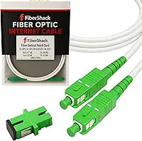 Fibershack - Cabo e conector de Internet de fibra óptica 3M / 3 m - SC/APC para SC/APC - Branco - Cabo de substituição FTTH para Internet de fibra doméstica para redes ópticas residenciais