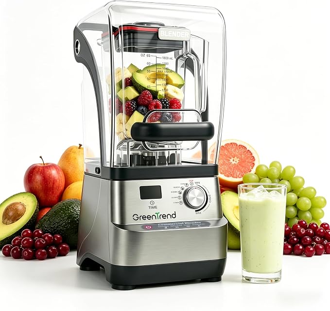 Commercial Blender for Smoothies 65Oz with Detachable Enclosure, 2200W