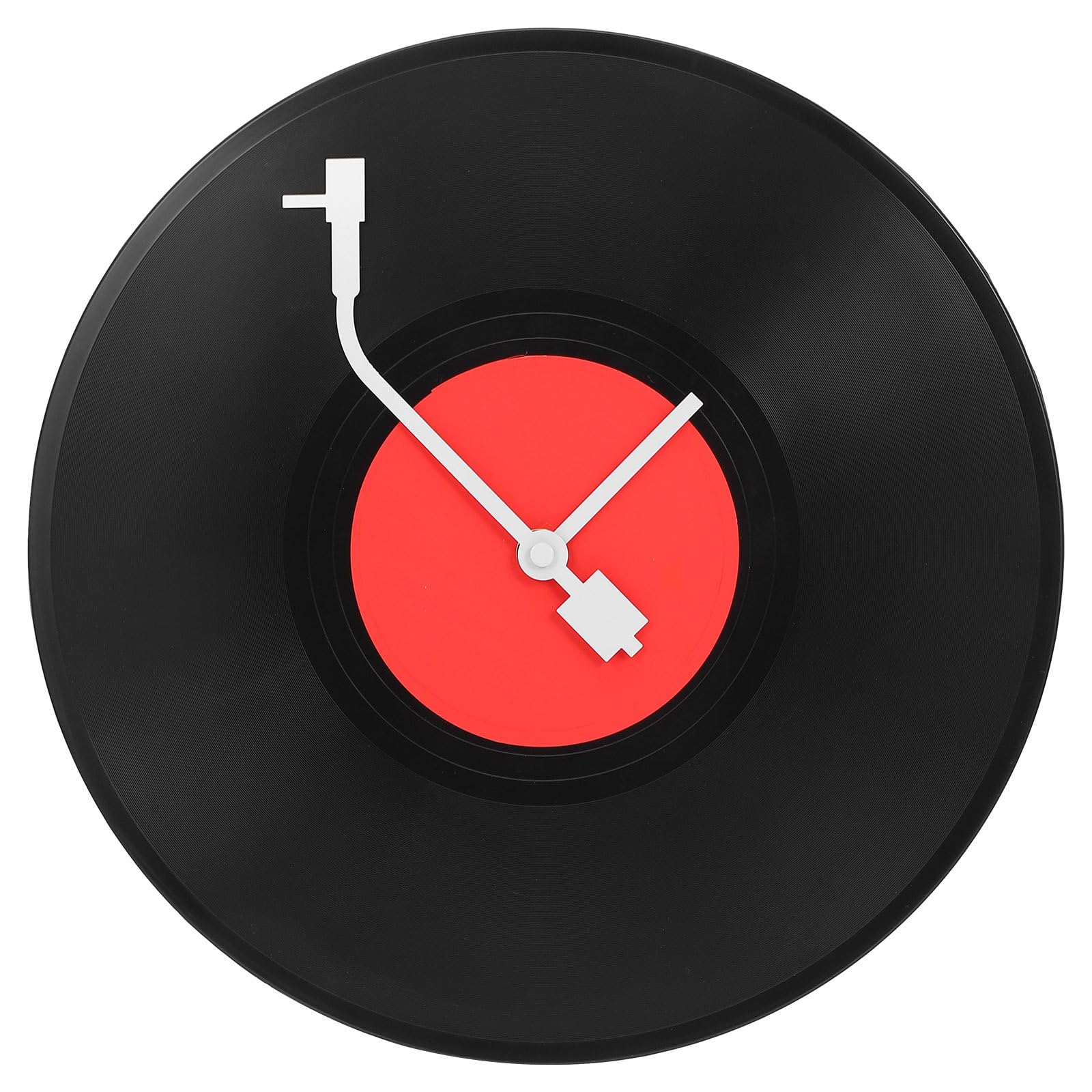 Horloge murale de cuisine ronde en vinyle noir pour décoration maison