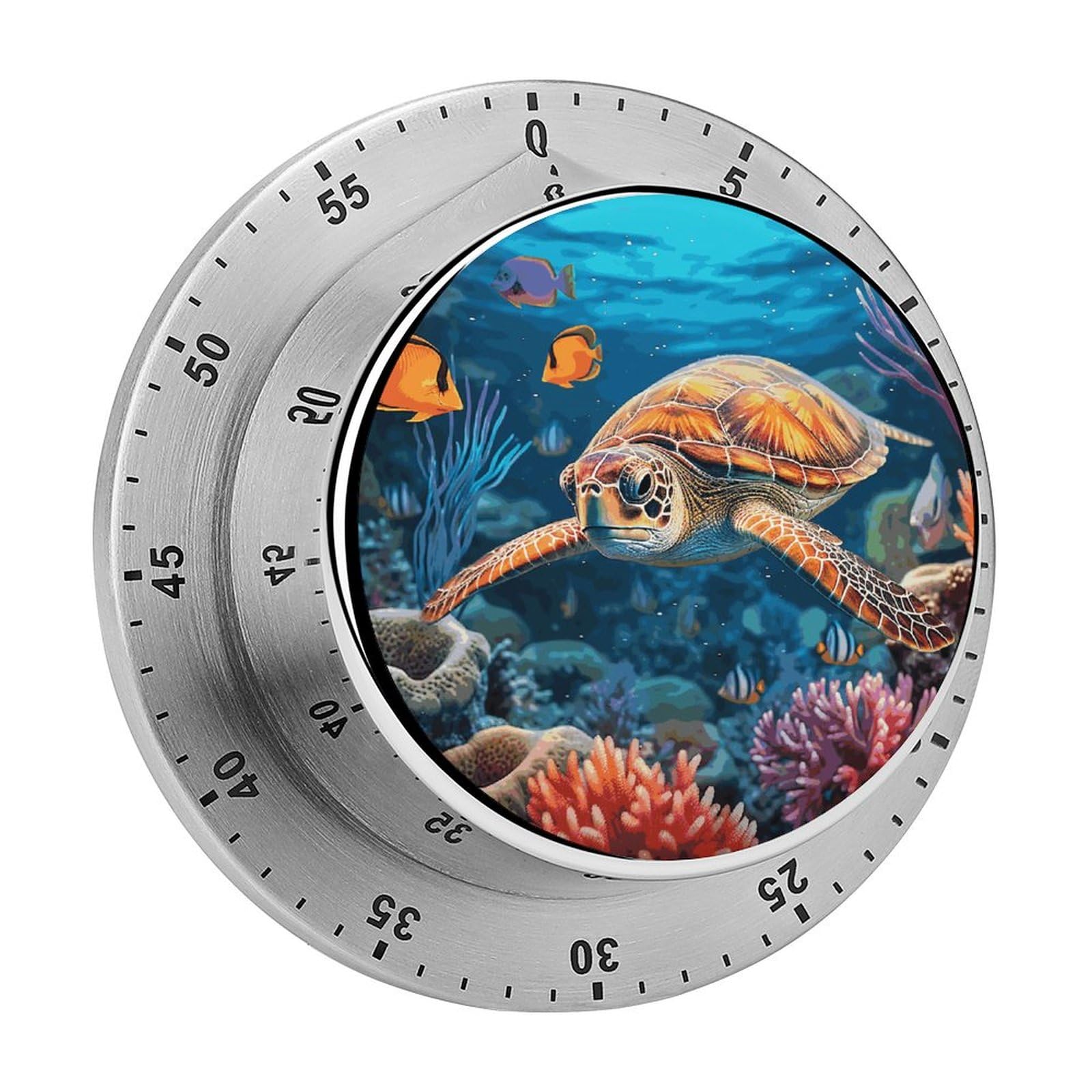 Tropical Fish Starfish Manual Countdown Timer with Magnetic Base Visual Mechanical Timer for Classroom Home Study and Cooking