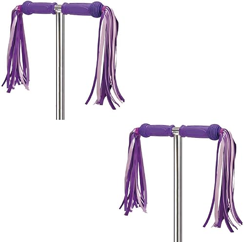 Coloridas serpentinas de bicicleta para niñas y niños, cinta de borla, manillar, scooter, serpentina, 2 pares, 18 bandas Lavanda x 2,2 caramelos de