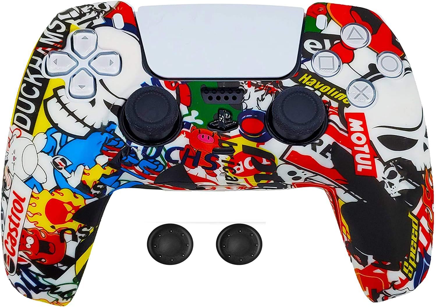 New World PS5 Controller Silicone Cover Case PS5 Controller Skin Anti Slip Protective Case Sleeve for Sony Playstation 5 DualSense Controller With Thumbgrips free - Special design