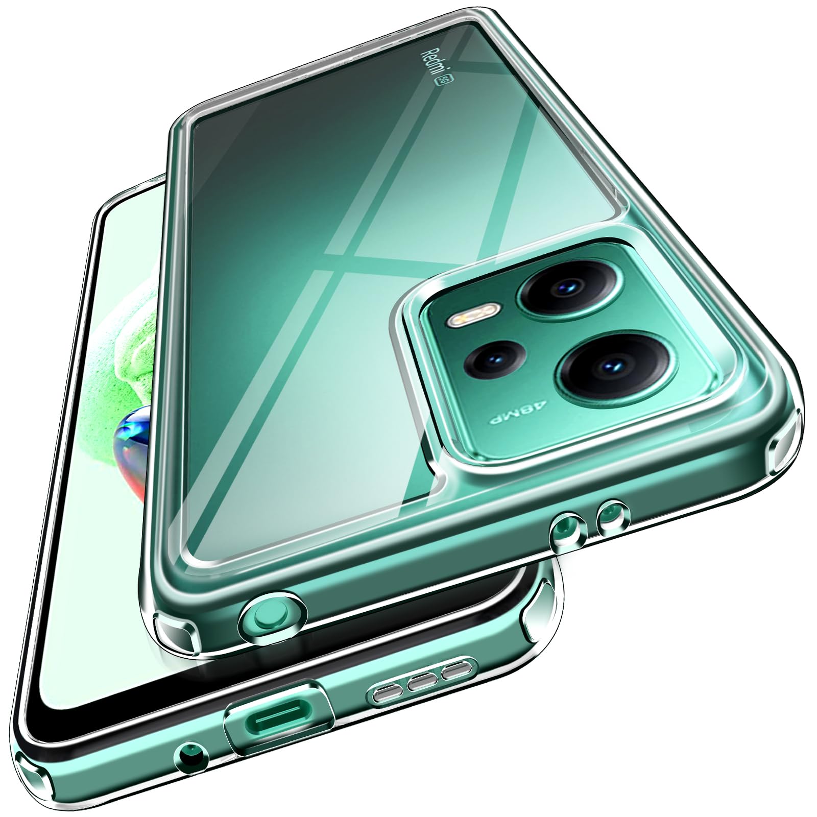 Ivoler Klare Hülle Für Xiaomi Redmi Note 12 4G – Inkl. 2 Panzerglas, Stoßfest, Transparent, Vergilbungsfrei