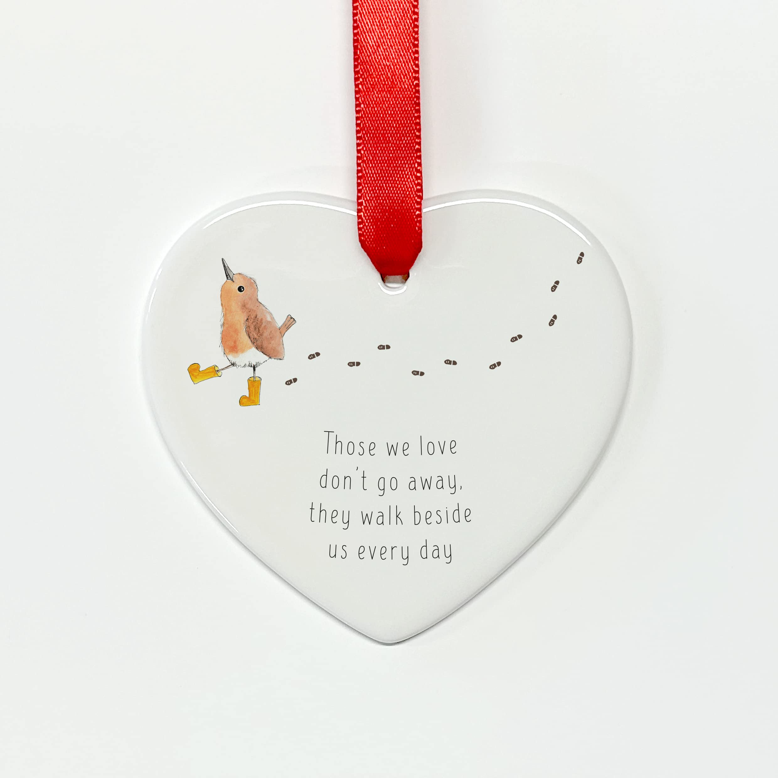 Walk Beside Us Ceramic Heart - Sympathy Gift - Memorial Gift - Sorry for your loss gift - Memorial Gifts - Remembrance Gift - Keepsake - Bereavement Gift - Gifts for Loss of Loved Ones