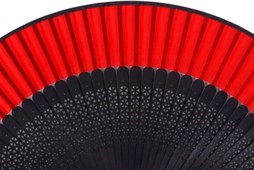 Miniatura 3 de Amajiji - Abanico plegable de seda y bambú, 8.27 pulgadas (21 cm), estilo retro, vintage, elegante y encantador, chino/japonés, regalo para mujeres