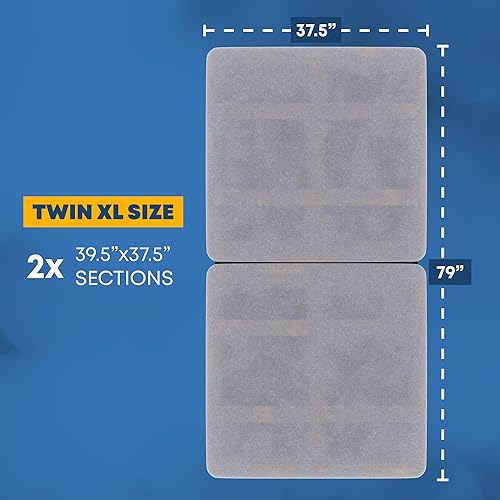 Miniatura 26 de Greaton, Tabla de madera dividida de 1.496 in de tamaño individual – 2 piezas debajo del colchón, cubierta de ventilación de tela – Sustituye