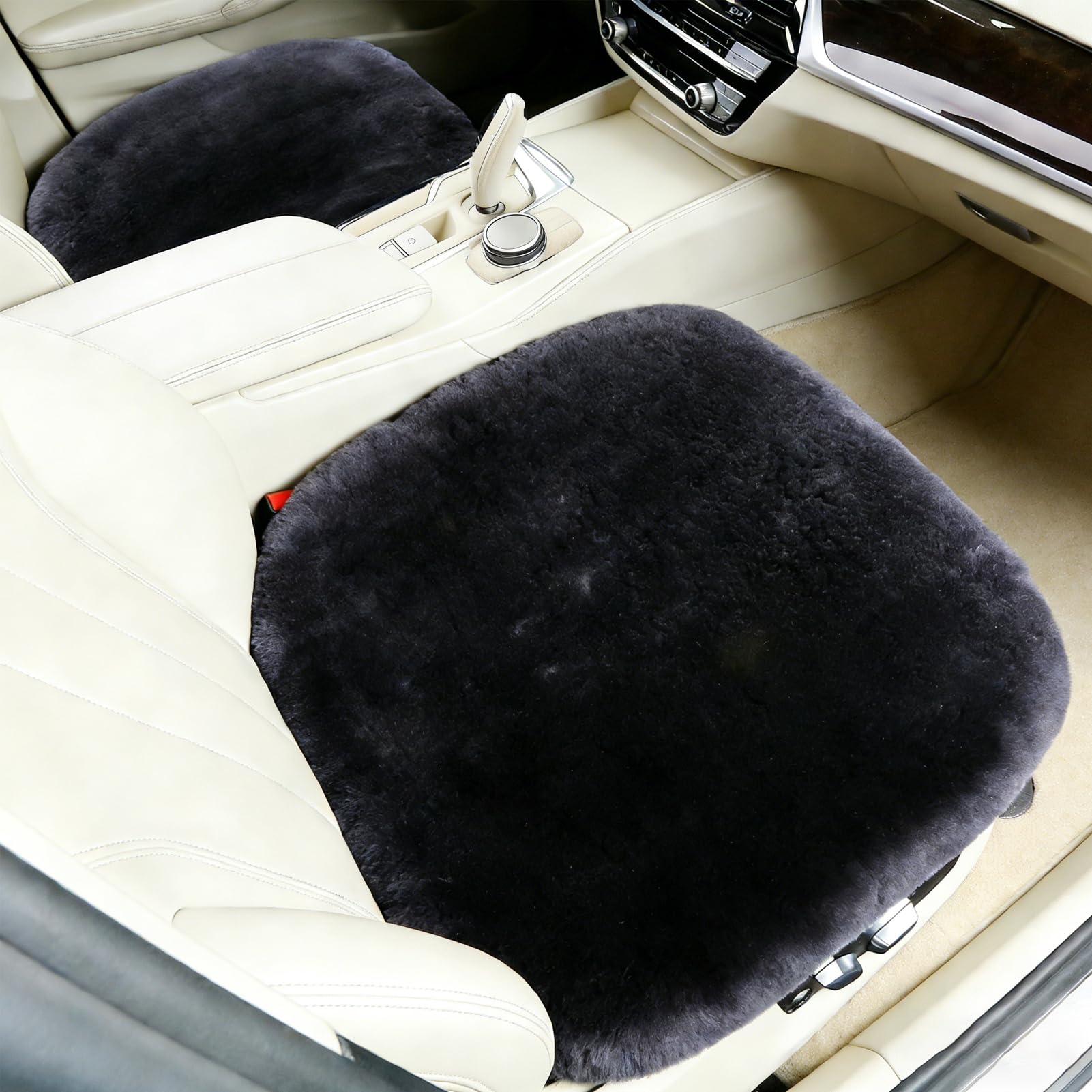OGLAND Fuzzy Sheepskin Car Seat Cover