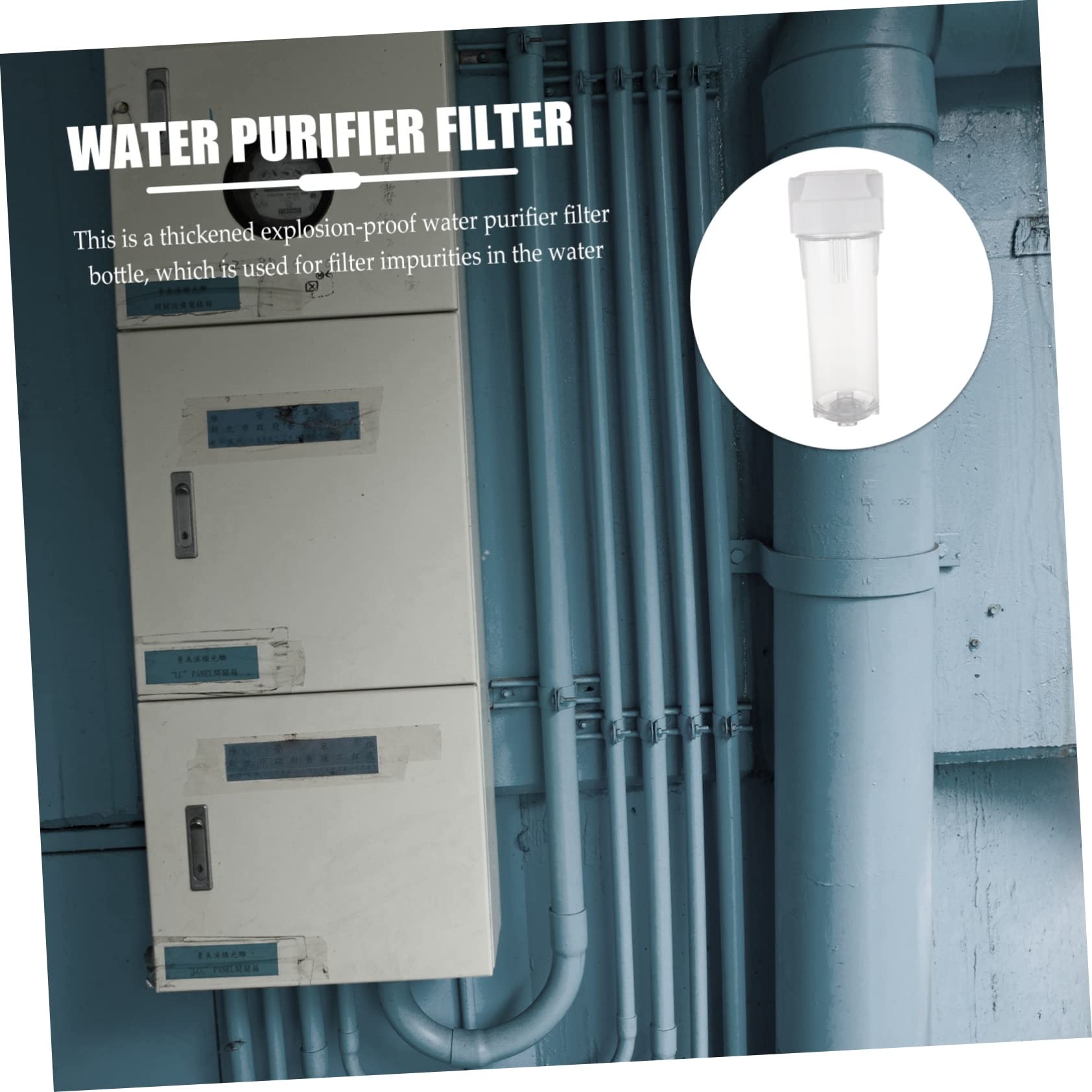 Bouteille Filtrante à Sédiments 10 Pouces, Préfiltre Transparent Anti-, Pet et Pp, pour Machine à Laver et Maison