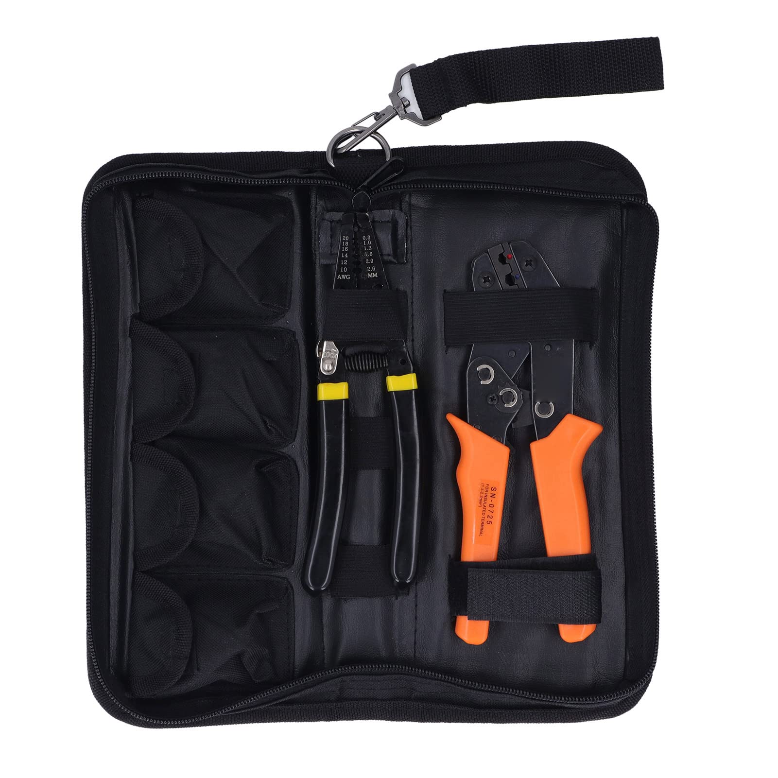 Kit de herramientas para engarzar cables de grado profesional con 4 mordazas intercambiables Alicates engarzadores ajustables automáticos para terminales de cableado eléctr