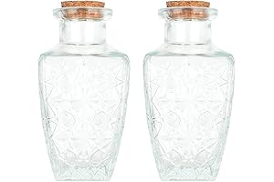Magic Season Vintage Style Decor Diamond Etched Glass Bottles