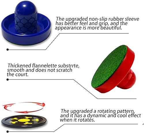 Miniatura 3 de Empujadores de hockey de aire y discos de hockey de aire, huelguistas antideslizantes y discos dinámicos para juego de mesa de hockey de aire para
