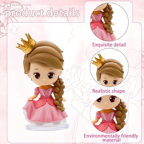 Miniatura 5 de Decoración de pastel de princesa para niña, decoración de pastel de castillo de princesa, pancarta de feliz cumpleaños, luna, nube, castillo,