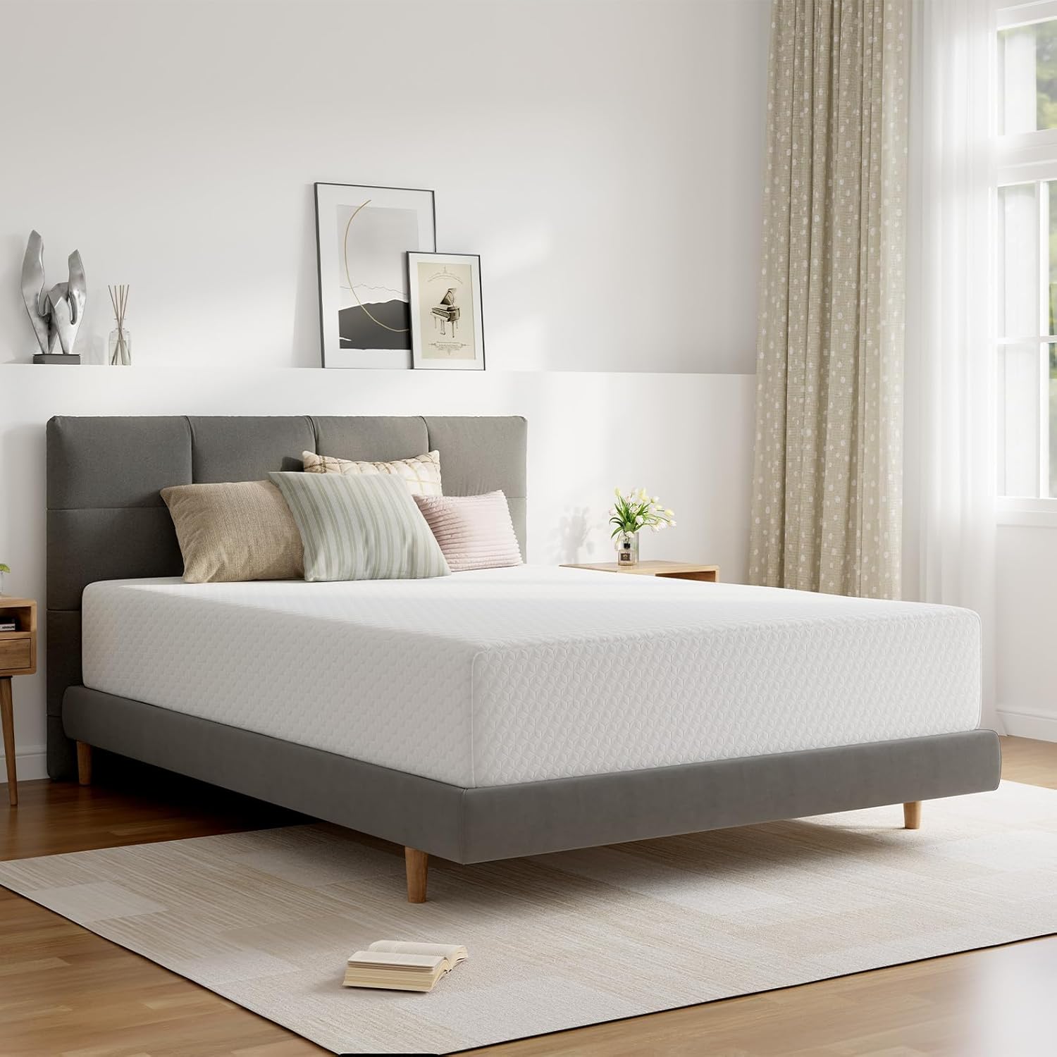 Novilla King Size Mattress, 14 Inch Memory Foam Mattress King for Pressure Relief & Comfort Sleep, Natural Fiber Infused for Cooling Refreshing Feel, CertiPUR-US Certified Mattress in a Box, Plush - Image 2