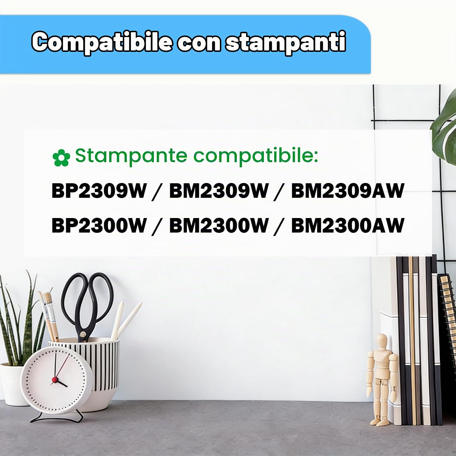 TL-A2310H TL-A2319H Cartuccia di Toner Compatibile per BP2309W | 1600 Pagine [Nero*1] Compatibile per BM2309W BM2309AW BP2300W BM2300W BM2300AW Stampanti