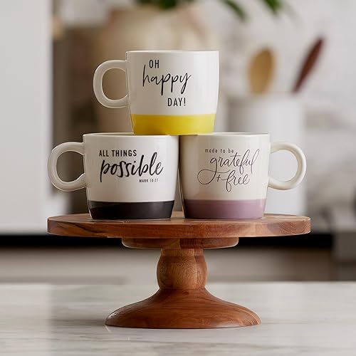 Miniatura 5 de DaySpring - Oh Happy Day - Taza de cerámica inspiradora, 16 onzas, color blanco (J6087)