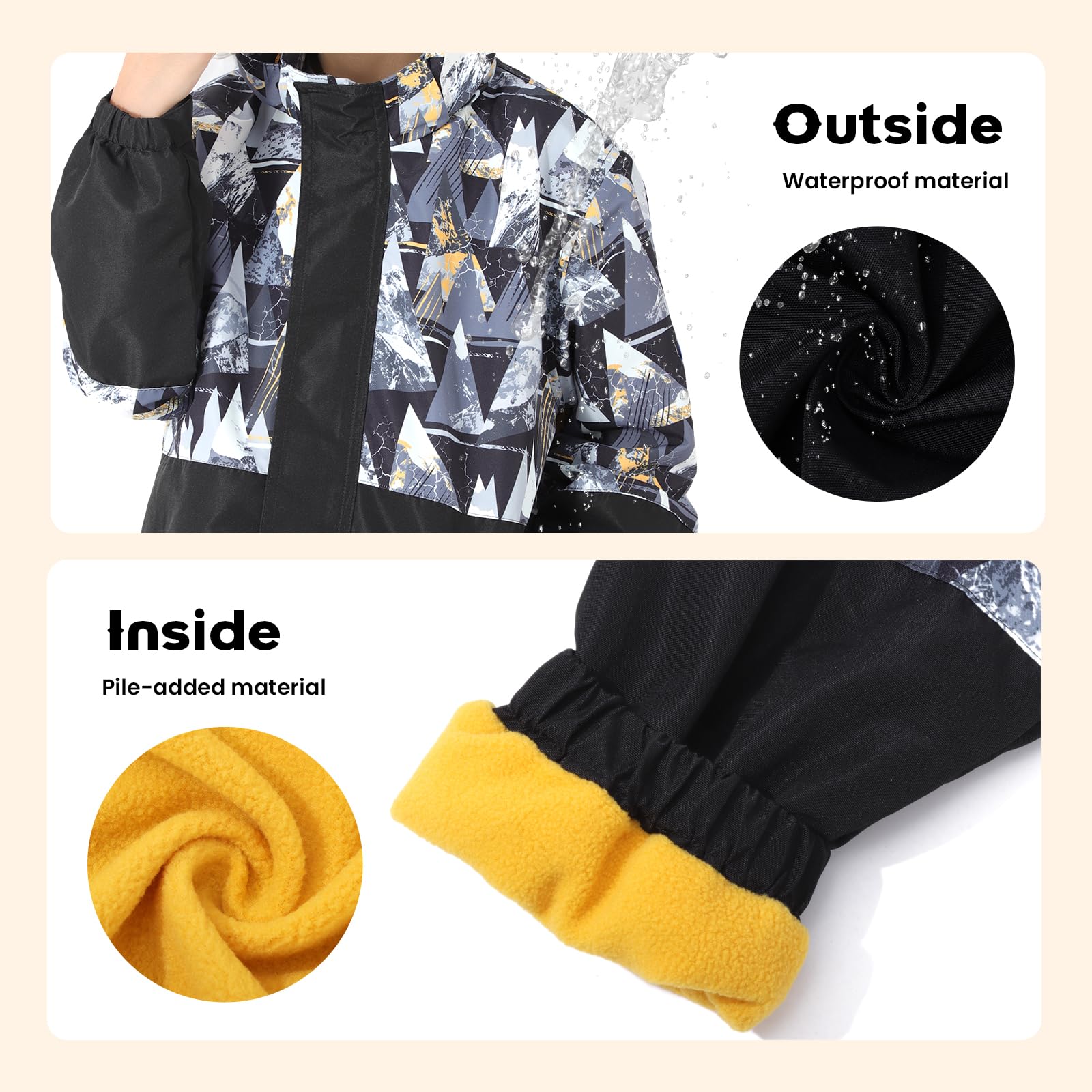 Veste Soft Shell imperméable coupe-vent garçons avec capuche automne hiver