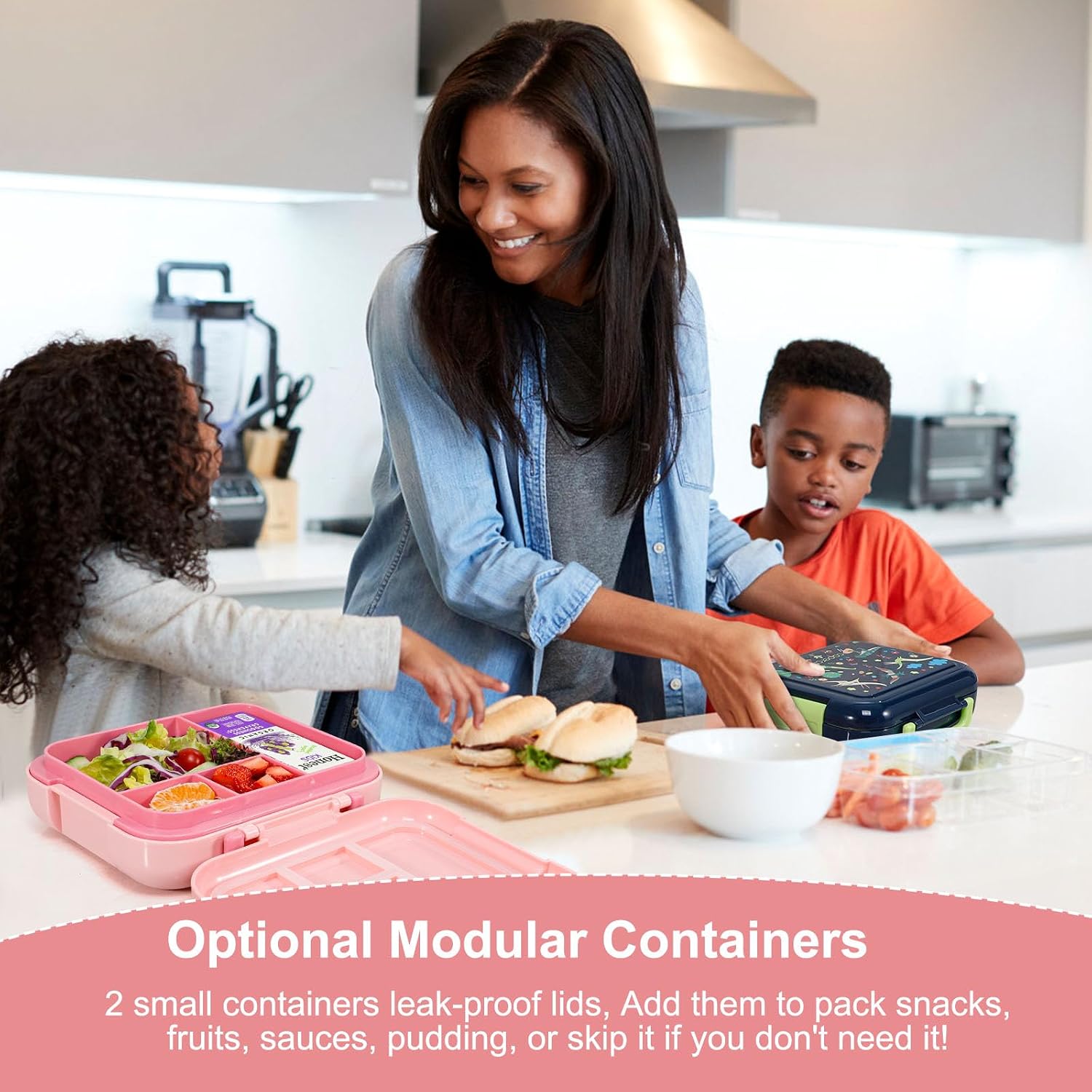 Caperci Prints Bento Box for Kids, 4.8 Cups 4 Compartment Lunch Containers image 5