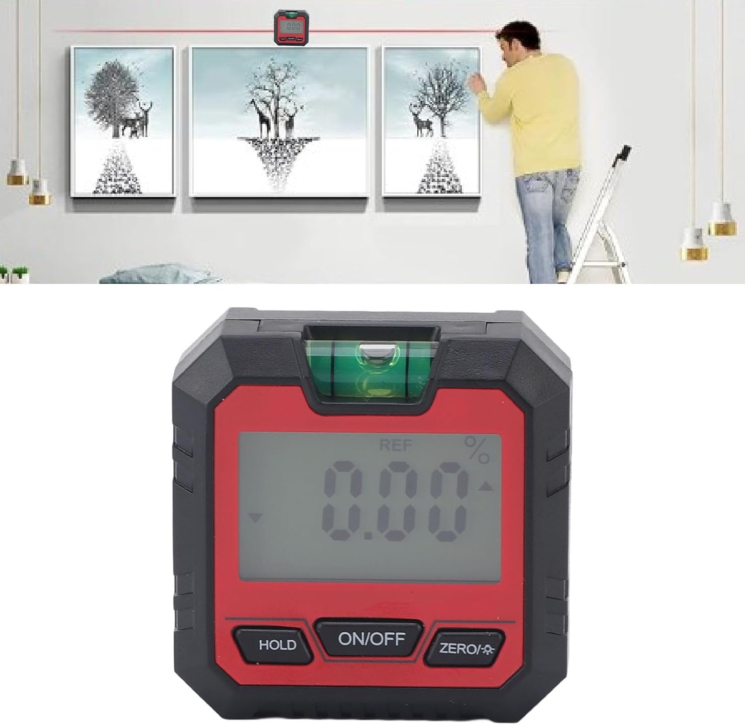Digital Electronic Level and Angle Gauge, Digital Angle Finder with Backlight Accurate Measurement for Engineering Decoration