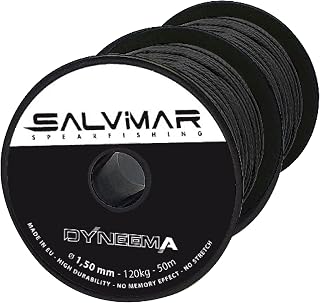 SALVIMAR Dyneema - Correa (1,5 mm, 51 m), Color Negro