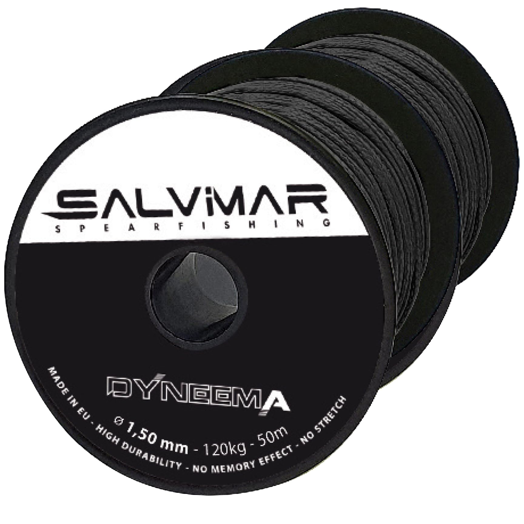 SALVIMAR Dyneema - Correa (1,5 mm, 51 m), Color Negro