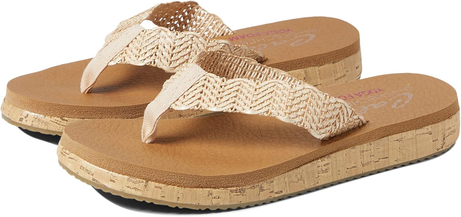 Skechers Women's Flip-Flop, Natural, 9