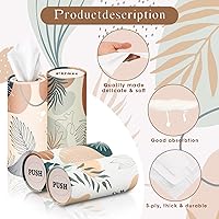 Vista 3 de Outus 12 soportes para cilindros de pañuelos de automóvil con 3 capas de pañuelos faciales a granel negro y blanco redondo para pañuelos, cajas