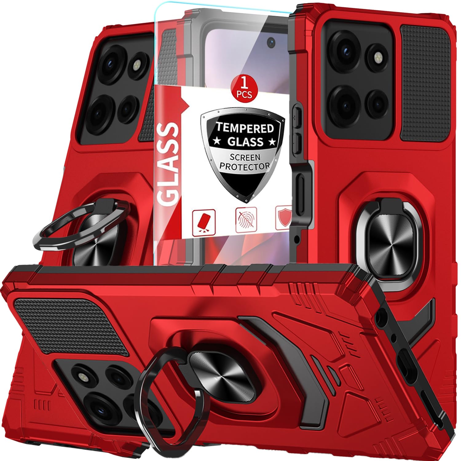 for Moto G Stylus 5G 2025 Phone Case, Work with Magnetic Car Mount, for Moto G Stylus 5G 2025 with Screen Protector, Heavy Duty Rugged Protective Cell