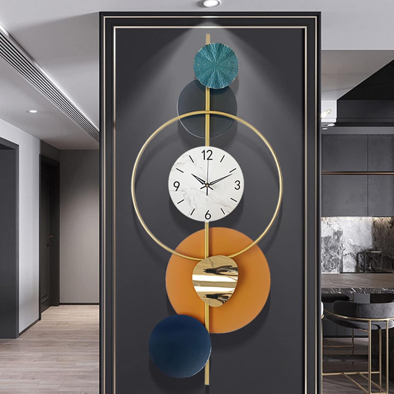 Large Metal Decorative Clock 59 inche 3D Modern Creative Wall Clocks Big Art Design Silent Wall Clocks for Living Room Decor Wall Hanging Paintings
