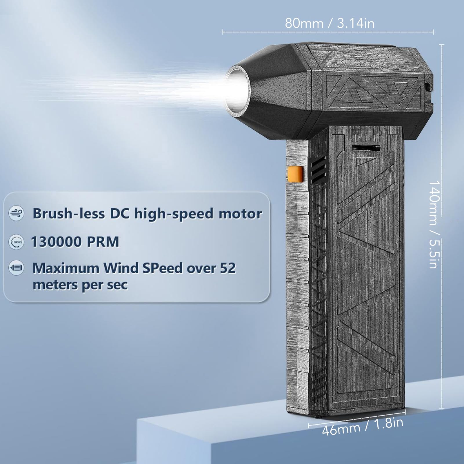 Plumero de Aire Eléctrico, Soplador de Aire con Ventilador de Chorro Portátil, Soplador Seco de Chorro de Velocidad Variable Continua de 200000 RPM para Teclado de Computadora